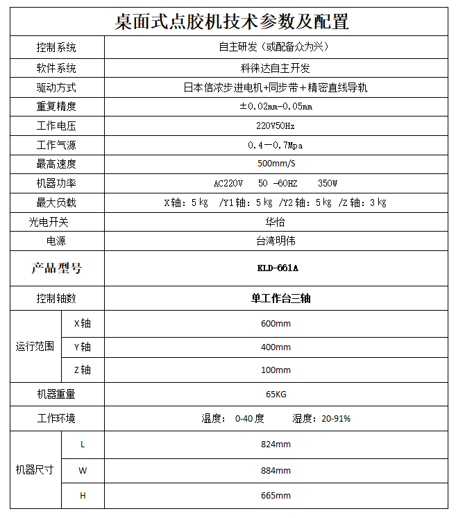 KLD-661DA桌面式点喷胶一体机